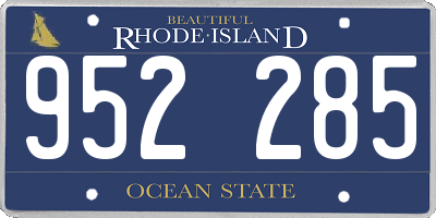 RI license plate 952285