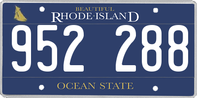 RI license plate 952288