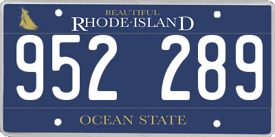 RI license plate 952289