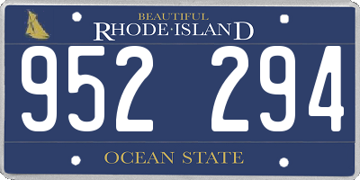 RI license plate 952294