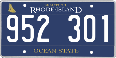 RI license plate 952301