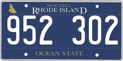 RI license plate 952302