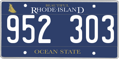 RI license plate 952303