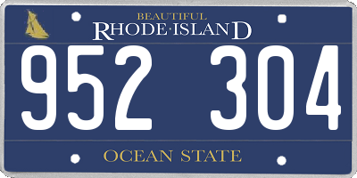 RI license plate 952304