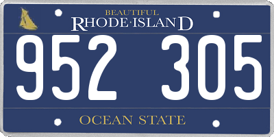 RI license plate 952305