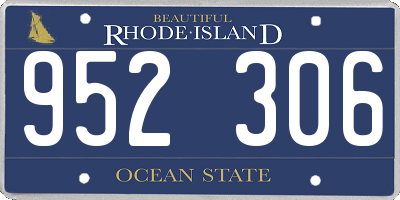 RI license plate 952306