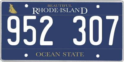 RI license plate 952307
