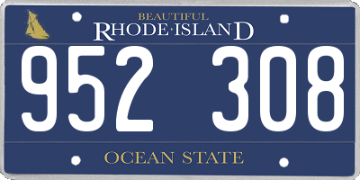 RI license plate 952308