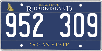 RI license plate 952309