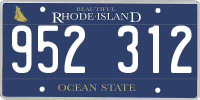 RI license plate 952312