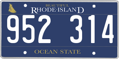 RI license plate 952314