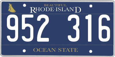RI license plate 952316
