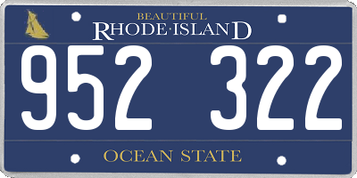RI license plate 952322