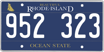 RI license plate 952323