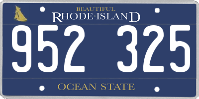 RI license plate 952325