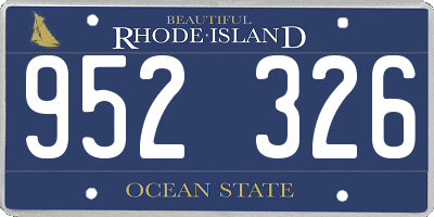 RI license plate 952326