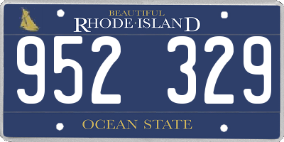 RI license plate 952329