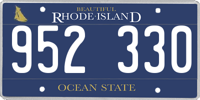 RI license plate 952330
