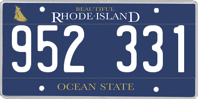 RI license plate 952331