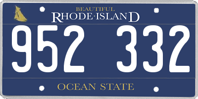RI license plate 952332