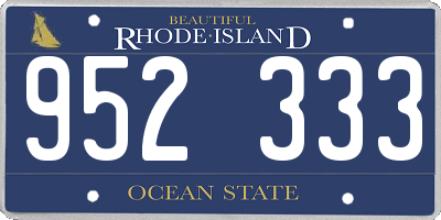 RI license plate 952333