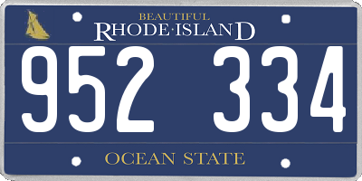 RI license plate 952334