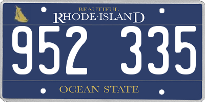 RI license plate 952335