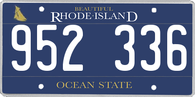 RI license plate 952336