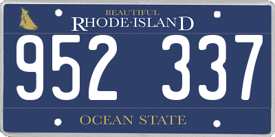RI license plate 952337