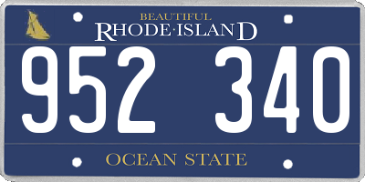 RI license plate 952340