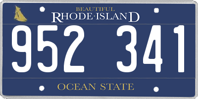 RI license plate 952341
