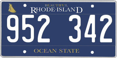 RI license plate 952342