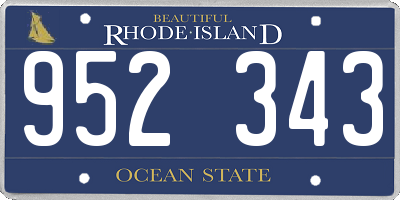 RI license plate 952343