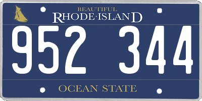 RI license plate 952344