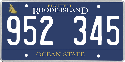 RI license plate 952345