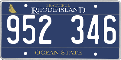 RI license plate 952346