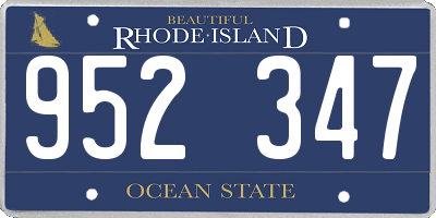 RI license plate 952347
