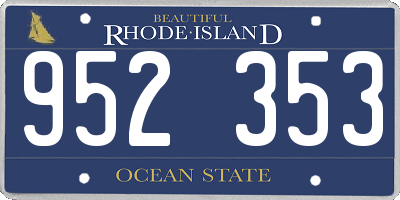 RI license plate 952353
