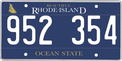 RI license plate 952354