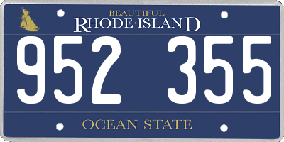 RI license plate 952355