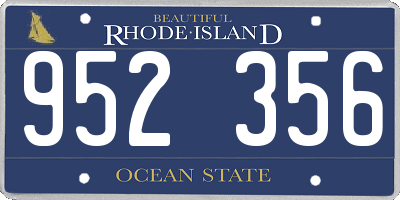 RI license plate 952356