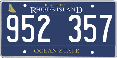 RI license plate 952357