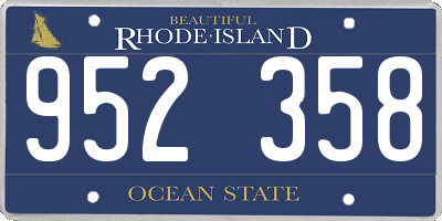 RI license plate 952358