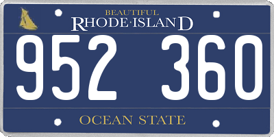 RI license plate 952360