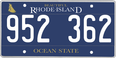 RI license plate 952362
