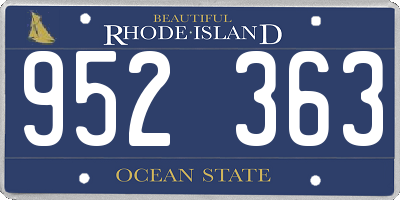 RI license plate 952363