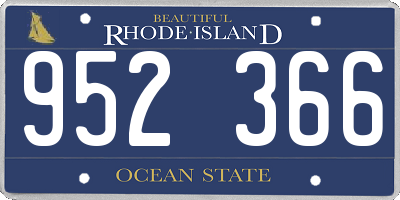 RI license plate 952366