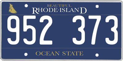 RI license plate 952373
