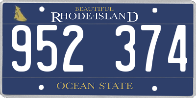RI license plate 952374