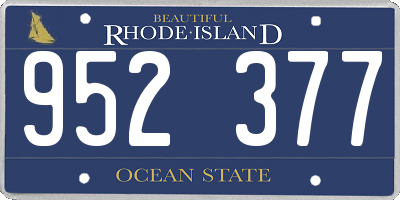 RI license plate 952377
